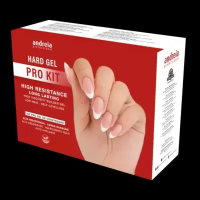 Caixa do kit profissional de gel para unhas andreia HARD GEL PRO KIT vermelho e branco