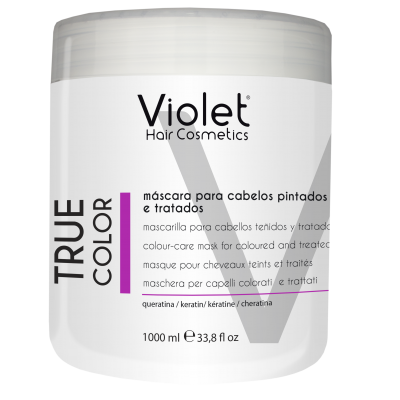 Recipiente branco de máscara para cabelo Violet Hair Cosmetics True Color