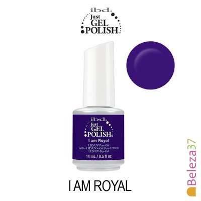 Frasco de verniz gel roxo iBD Just Gel Polish I am Royal