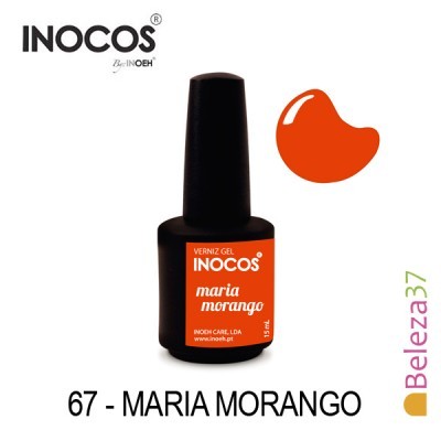 Frasco de verniz gel INOCOS Maria Morango cor laranja