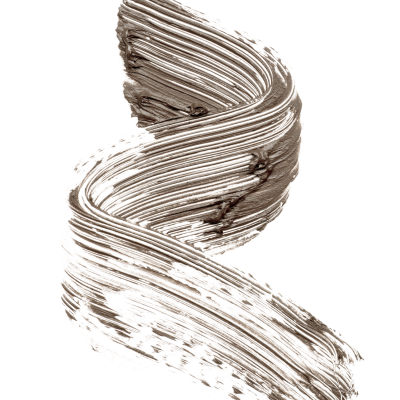 Textura cremosa castanha clara com linhas onduladas sobre fundo branco