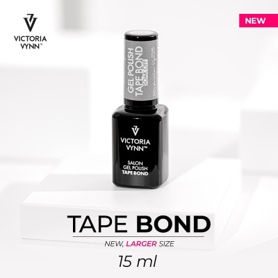 Verniz em gel preto Victoria Vynn Tape Bond de 15 ml sobre base branca