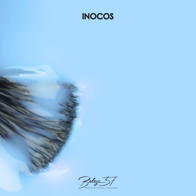 Pincéis de maquilhagem com texto INOCOS e Beleza 3F em fundo azul claro.