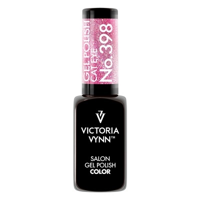 Frasco de verniz de unhas Victoria Vynn com tampa rosa brilhante e corpo preto