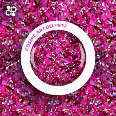 Frasco de gel com glitter colorido COSMIC ART GEL PIPER