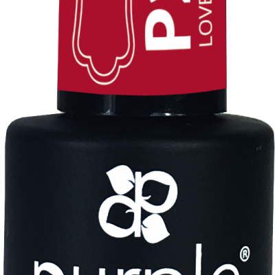 Verniz gel preto fosco Purple Professional com rótulo vermelho P2042 Love London