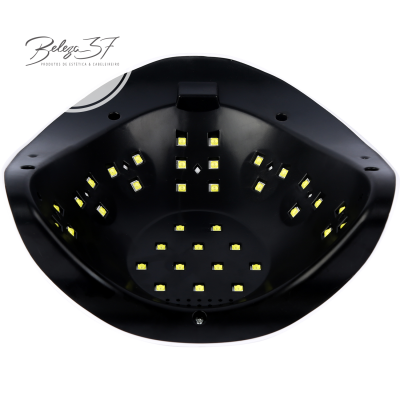 Lâmpada profissional preta para unhas com luzes LED internas