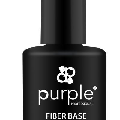 Frasco de base para unhas Purple Professional Fiber Base Milky Beige preto fosco.