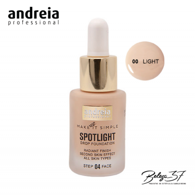 Frasco de base líquida Andreia Professional Spotlight Drop Foundation cor 00 Light com doseador