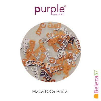 Pequenas placas metálicas D&G prata e cobre, marca purple PROFESSIONAL