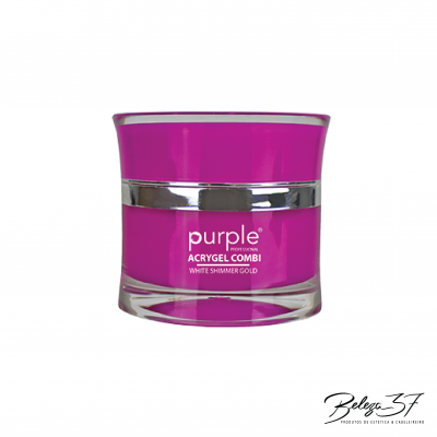 Frasco rosa Purple Acrygel Combi White Shimmer Gold