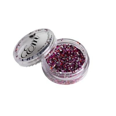 Pote de purpurina colorida com tampa transparente
