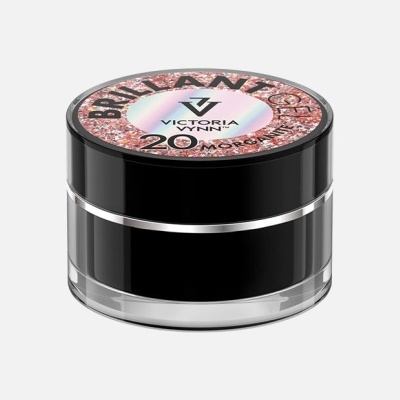 Recipiente cosmético pequeno preto com tampa brilhante e texto decorativo