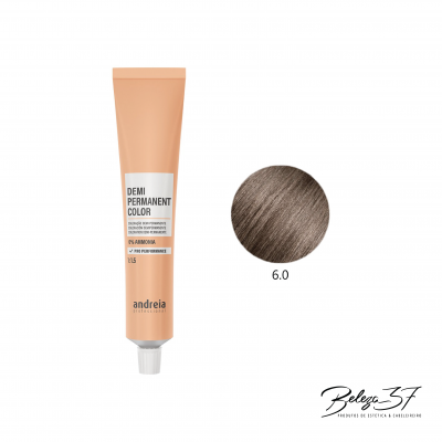 Tubo de tinta de cabelo Andreia Professional cor 6.0 castanho