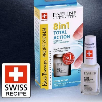 Kit Eveline 8in1 Total Action cuidado intensivo para unhas com embalagem e frasco