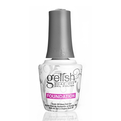 Frasco de verniz gel branco com tampa cinzenta da marca gelish