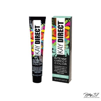 Tubo e caixa de tinta para cabelo Kay Direct Intense Direct Color cor Pastel Green