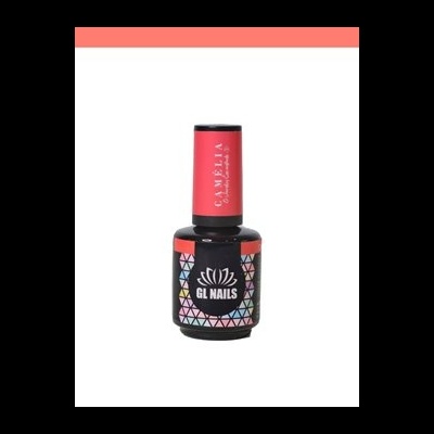 Frasco de verniz de unhas GL Nails com tampa rosa e padrão geométrico