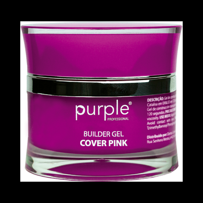 Frasco de gel construtor para unhas cor rosa da Purple Professional