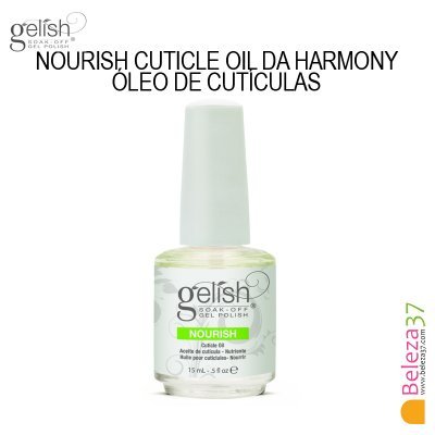Frasco de óleo para cutículas Gelish com rótulo branco e tampa branca