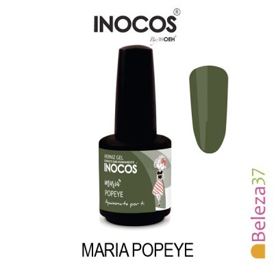 Frasco de verniz gel verde escuro INOCOS Maria Popeye