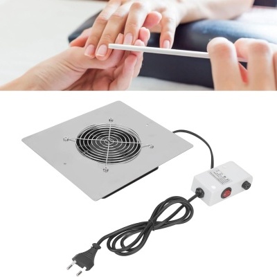 Equipamento elétrico de manicure prateado com cabo e controlador branco