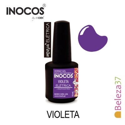 Frasco de verniz gel para unhas INOCOS Violeta Elétrica