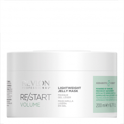 Frasco branco de creme Revlon RE/START VOLUME Lightweight Jelly Mask 200 ml