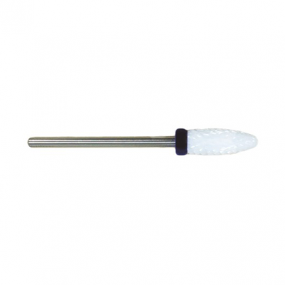 Broca cilíndrica com haste metálica e ponta cerâmica branca texturizada