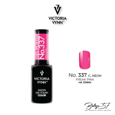 Frasco de verniz gel rosa neon número 337 da Victoria Vynn