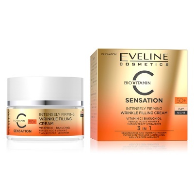 Creme anti-rugas Eveline Cosmetics Bio Vitamin C Sensation 50+