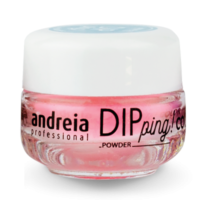 Frasco de pó para unhas rosa com tampa branca