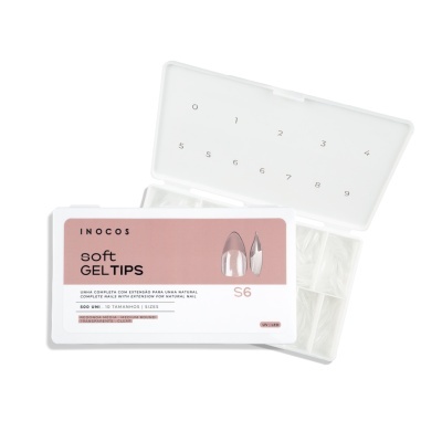 Caixa branca com unhas postiças Inocos soft GELTIPS