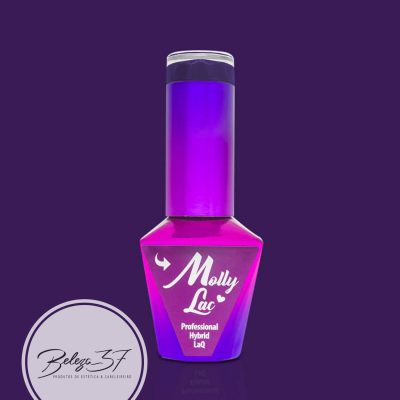 Verniz de unhas profissional roxo Molly Lac com texto branco