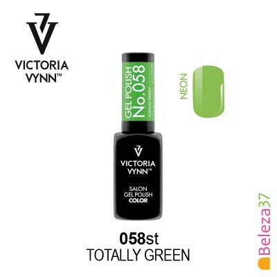 Verniz gel Victoria Vynn nº 058 verde neon com amostra da cor