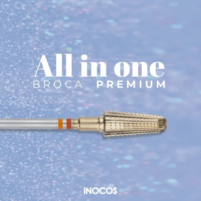 Broca metálica para unhas com texto All in one BROCA PREMIUM