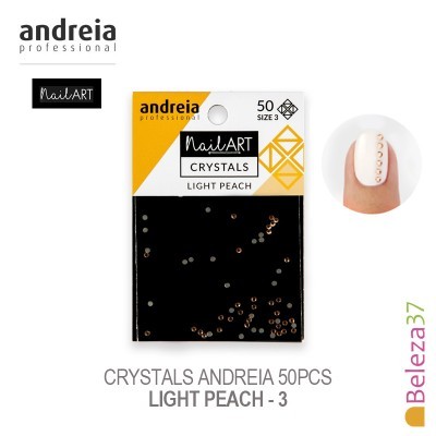 Pacote de cristais para unhas cor pêssego claro Andreia Professional