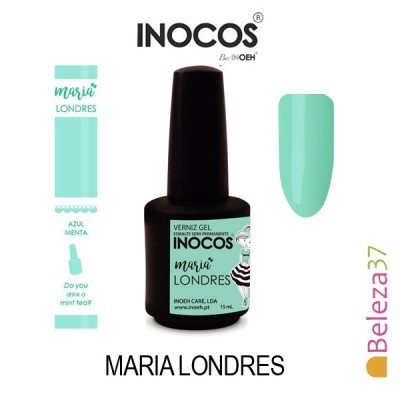 Verniz gel INOCOS Maria Londres na cor Azul Menta