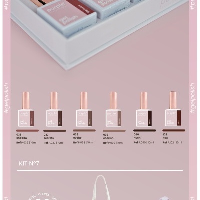 Conjunto de vernizes em gel Purple Professional com saco de algodão e toalha descartável da marca