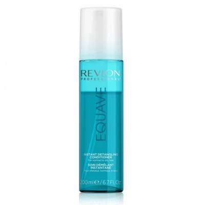 Frasco azul de condicionador Revlon EQUAVE