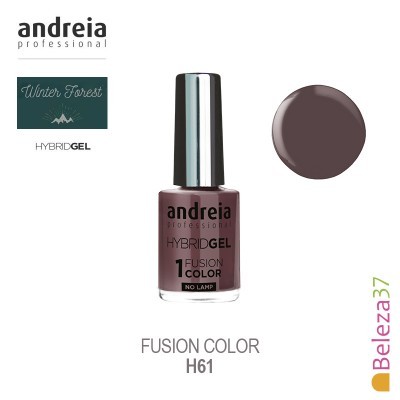 Verniz para unhas Andreia HybridGel Fusion Color H61 castanho acinzentado