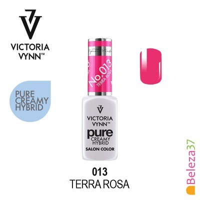 Esmalte Victoria Vynn Pure Creamy Hybrid cor Terra Rosa nº 013 com amostra da cor
