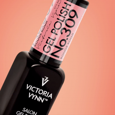 Frasco preto de verniz de gel Victoria Vynn com rótulo rosa