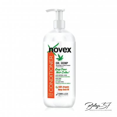 Condicionador Novex Dr. Hemp em frasco branco com tampa doseadora