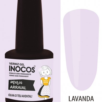 Frasco de verniz gel Inocos Maria Arraial cor lavanda nude
