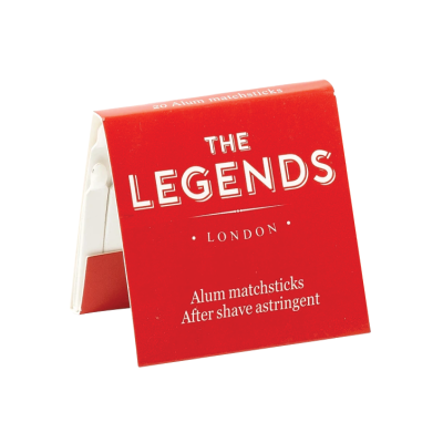Embalagem vermelha de alum matchsticks 'THE LEGENDS'