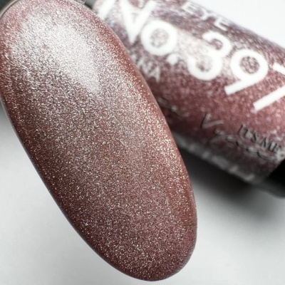 Verniz para unhas rosado cintilante com rótulo No.397