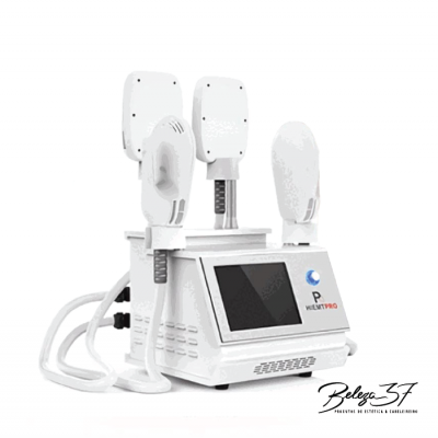 Dispositivo eletrônico branco com tela e peças aplicadoras