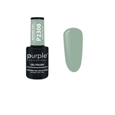 Verniz gel verde cinza suave Purple Professional P2308 WISHING YOU LUCK