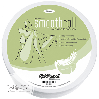 Embalagem de produto para depilação smoothroll com figura feminina estilizada